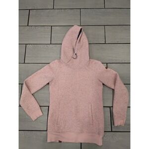 Roxy Womens Pink Quilted Speckled Funnel Neck Hoodie Sweatshirt Size Medium